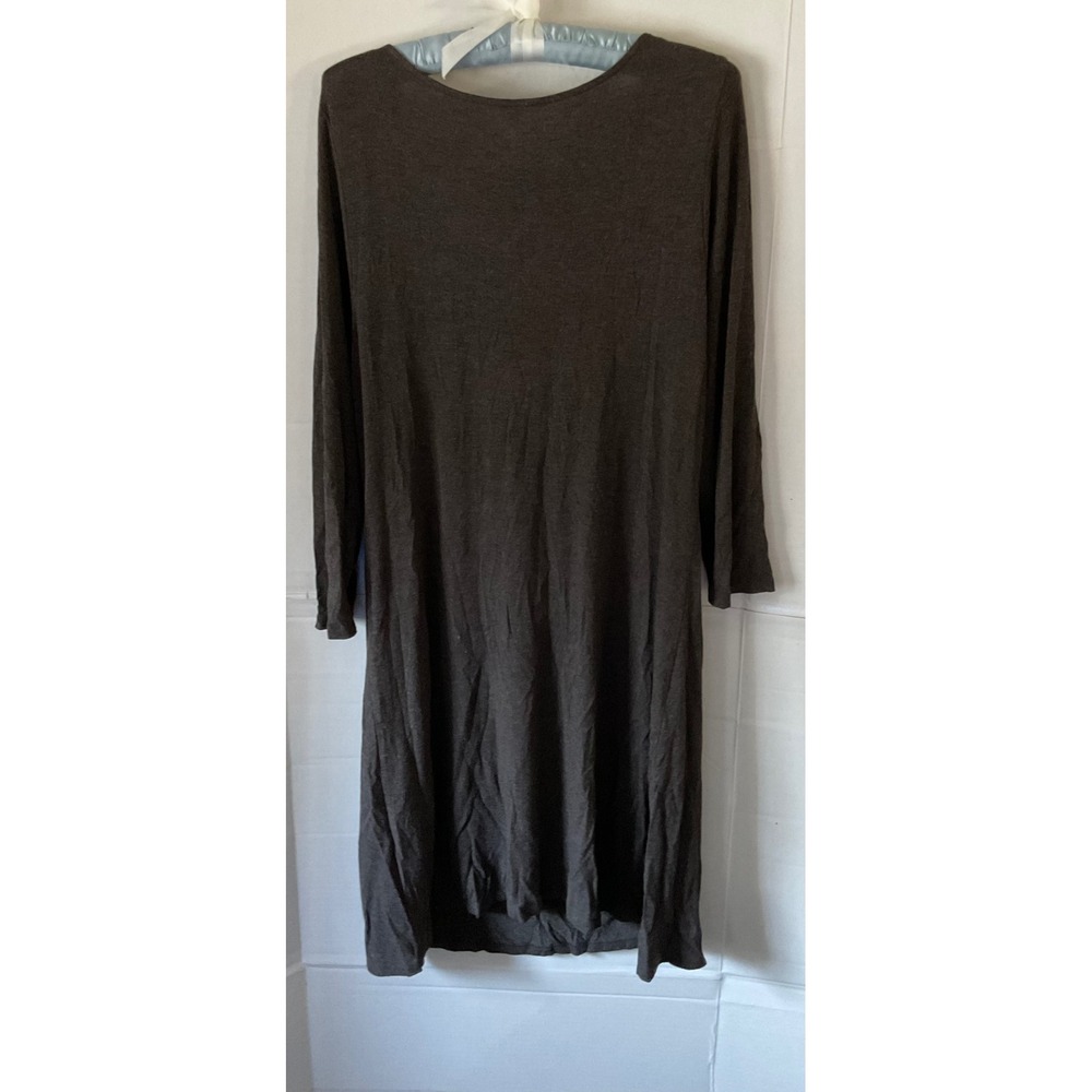 Eileen Fisher Petite Cowl Neck Dress Brown Italian Yarn Viscose Stretch PS - Picture 9 of 9